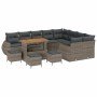Conjunto de sofá de jardín 13 pcs Gris Rattan de Poliéster en Sofás de exterior | Comprar online en Foro24