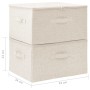 Aufbewahrungsboxen 2 Einheiten cremefarbener Stoff 43x34x23 cm von vidaXL, Aufbewahrungskörbe - Ref: Foro24-332911, Preis: 41...