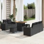 Conjunto de sofá de jardín Manual 8 pcs Negro 80 x 80 x 71 cm