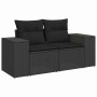 Conjunto de sofá de jardín Manual 8 pcs Negro 80 x 80 x 71 cm