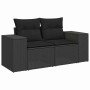 Conjunto de sofá de jardín 8 pcs Negro Rattan de Poliéster en Sofás de exterior | Comprar online en Foro24