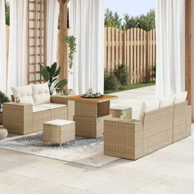 Conjunto de sofá de jardín 8 pcs beige y crema 80 x 80 x 71 cm Conjunto de sofá de jardín 8 pcs beige y crema 80 x 80 x 71 cm