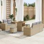 Conjunto de sofá de jardín con cojín 8 pcs Beige y Gris Claro en Sofás de exterior | Comprar online en Foro24