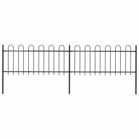 Valla de jardín con aro superior de acero 359x80 cm negra