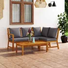Garden furniture set 4 pieces with cream cushions solid acacia wood by vidaXL, Garden sets - Ref: Foro24-3057778, Price: 432,...