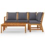 Gartenmöbel 4 Stk. cremefarbene Kissen massives Akazienholz von vidaXL, Gartensets - Ref: Foro24-3057778, Preis: 437,86 €, Ra...