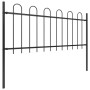 Valla de jardín con aro superior de acero 359x80 cm negra