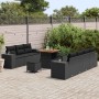 Conjunto de sofá de jardín 10 pcs Negro 80 x 80 x 71 cm