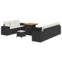 Conjunto de sofá de jardín 10 pcs Negro y crema 80 x 80 x 71 cm