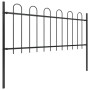 Valla de jardín con aro superior de acero 892,5x80 cm negra