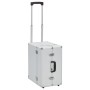 Maleta trolley de piloto aluminio plateado 47x39x2