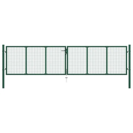 Grüne Gartengittertür aus Stahl, 400 x 75 cm von vidaXL, Gartentore - Ref: Foro24-145747, Preis: 262,35 €, Rabatt: %