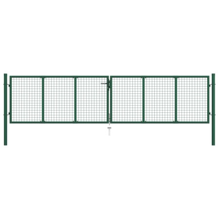 Grüne Gartengittertür aus Stahl, 400 x 75 cm von vidaXL, Gartentore - Ref: Foro24-145747, Preis: 267,60 €, Rabatt: %