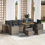 Conjunto de sofá de jardín 10 pcs Gris 90 x 55 x 71 cm