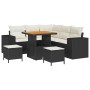 Conjunto de sofá de jardín 8 pcs Negro y crema 80 x 80 x 71 cm