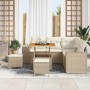 Conjunto de sofá de jardín 8 pcs Beige y Crema 80 x 80 x 71 cm