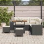 Conjunto de sofá de jardín 8 pcs Negro y crema 90 x 55 x 71 cm