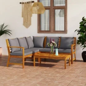 Garden furniture 4 pcs cream cushions solid acacia wood by vidaXL, Garden sets - Ref: Foro24-3057776, Price: 513,97 €, Discou...