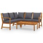 Garden furniture 4 pcs cream cushions solid acacia wood by vidaXL, Garden sets - Ref: Foro24-3057776, Price: 502,22 €, Discou...