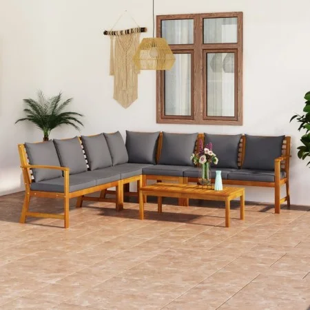 6-piece garden furniture set with solid acacia wood cushions by vidaXL, Garden sets - Ref: Foro24-3057781, Price: 737,77 €, D...