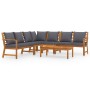 6-piece garden furniture set with solid acacia wood cushions by vidaXL, Garden sets - Ref: Foro24-3057781, Price: 792,94 €, D...