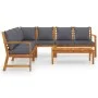 6-piece garden furniture set with solid acacia wood cushions by vidaXL, Garden sets - Ref: Foro24-3057781, Price: 737,77 €, D...
