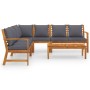 6-teiliges Gartenmöbel-Set mit Kissen aus massivem Akazienholz von vidaXL, Gartensets - Ref: Foro24-3057781, Preis: 792,94 €,...