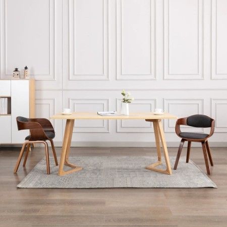 Esszimmerstühle 2 Einheiten aus gebogenem Holz und grauem Stoff von vidaXL, Essstühle - Ref: Foro24-287389, Preis: 356,44 €, ...