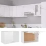 Glossy white engineered wood kitchen hanging cabinet by vidaXL, Kitchen cabinets - Ref: Foro24-802518, Price: 50,17 €, Discou...