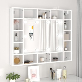 Mueble con espejo y LED blanco brillante 91x15x76,5 cm