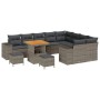 Conjunto de sofá de jardín 12 pcs Gris 80 x 80 x 71 cm