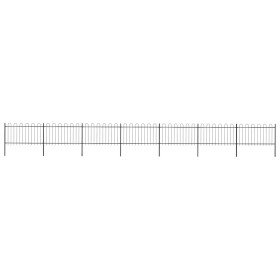 Valla de jardín con aro superior de acero 1248x100 cm negra