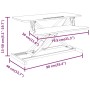 Escritorio ajustable 90x40x(13-50) cm acero y contrachapada