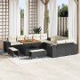 Conjunto de sofá de jardín 13 pcs Negro y crema ratán sintético en Sofás de exterior | Comprar online en Foro24