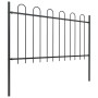 Valla de jardín con aro superior de acero 1603,5x100 cm negra