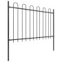 Valla de jardín con aro superior de acero 359x120 cm negra