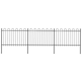 Valla de jardín con aro superior de acero 537x120 cm negra en Paneles de vallas | Comprar online en Foro24