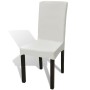 Funda de silla elástica recta 4 unidades crema