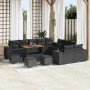 Conjunto de sofá de jardín 14 pcs Negro ratán sintético en Sofás de exterior | Comprar online en Foro24