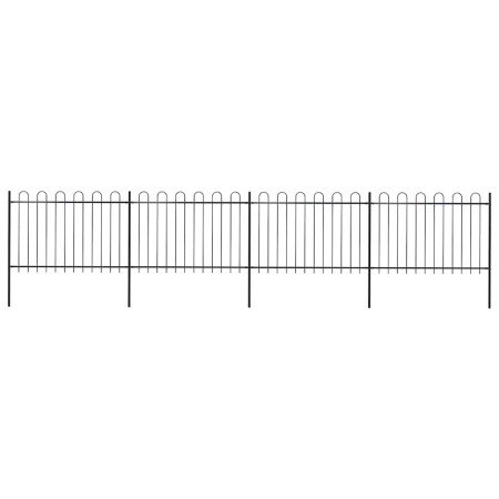 Valla de jardín con aro superior de acero 714,5x120 cm negra en Paneles de vallas | Comprar online en Foro24
