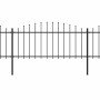 Valla de jardín con punta de lanza de acero 714,5x75 cm negra en Paneles de vallas | Comprar online en Foro24