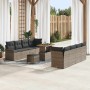 Conjunto de sofá de jardín 11 pcs Gris 90 x 55 x 71 cm