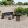Conjunto de sofá de jardín 11 pcs Gris 90 x 55 x 71 cm