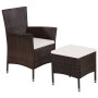 Gartenstühle und Hocker mit braunen synthetischen Rattankissen von vidaXL, Gartenstühle - Ref: Foro24-44090, Preis: 109,58 €,...