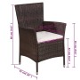 Gartenstühle und Hocker mit braunen synthetischen Rattankissen von vidaXL, Gartenstühle - Ref: Foro24-44090, Preis: 109,58 €,...