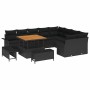 Conjunto de sofá de jardín 12 pcs Negro 100 x 100 x 71 cm