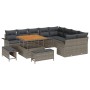 Conjunto de sofá de jardín 12 pcs Gris 100 x 100 x 71 cm