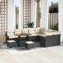 Conjunto de sofá de jardín 12 pcs Negro y crema 90 x 55 x 71 cm