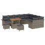 Conjunto de sofá de jardín 12 pcs Gris 90 x 55 x 71 cm