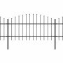 Valla de jardín con punta de lanza de acero 892,5x125 cm negra en Paneles de vallas | Comprar online en Foro24